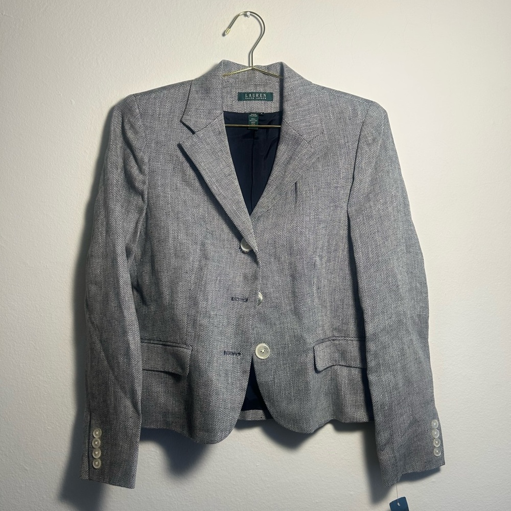 Ralph Lauren Herringbone Blazer in Gray